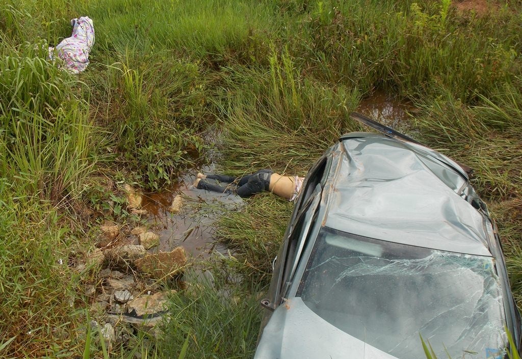Motorista perde controle do veiculo após bater em capivara e dois morrem na MT-206 Foto56957