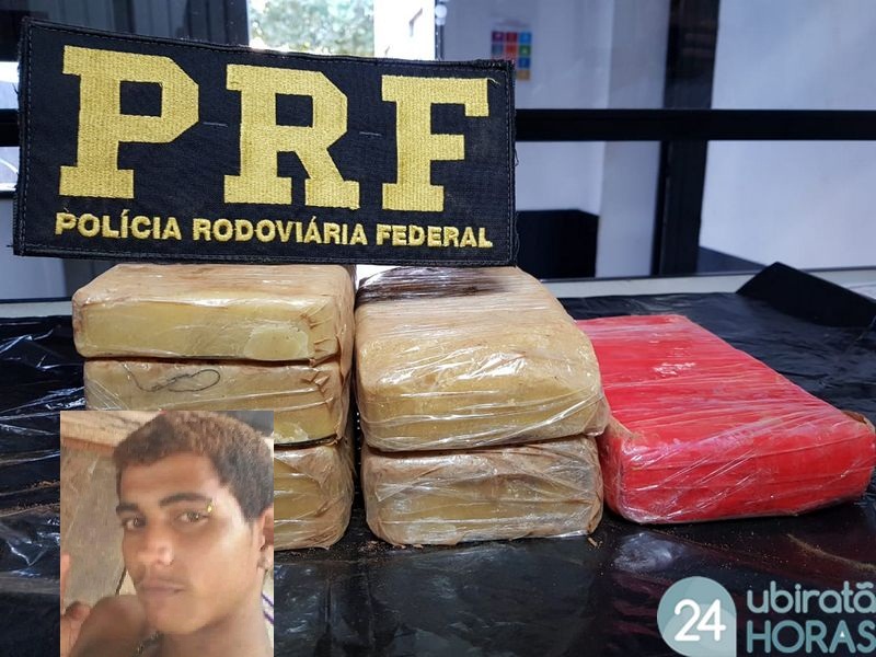 Motociclista tenta desviar de posto da PRF e é preso com 6 tabletes de drogas em mochila Foto63764