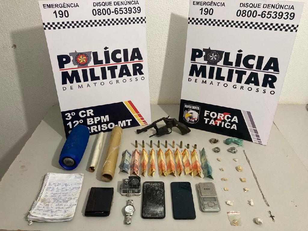 Casal é pego com droga e revólver em bairro de Sorriso Foto56594