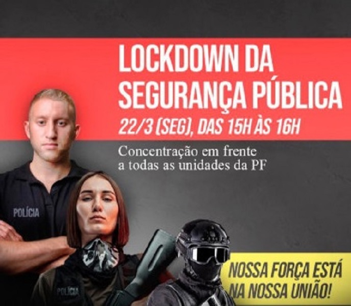 Policiais fazem "lockdown" da Segurança por 1h nesta segunda-feira e cobram vacinação Foto41795
