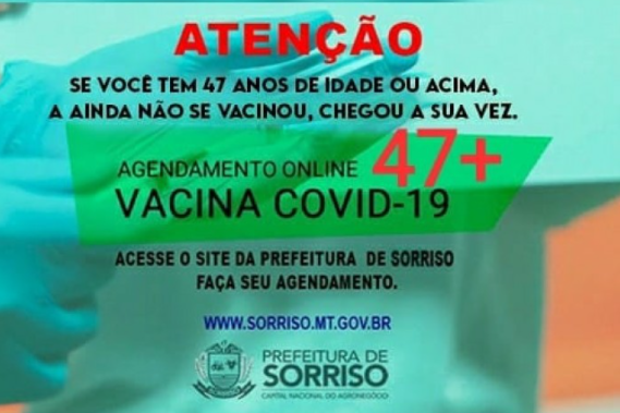 Sorriso abre agendamento para vacinação da faixa etária de 47 anos Foto26583