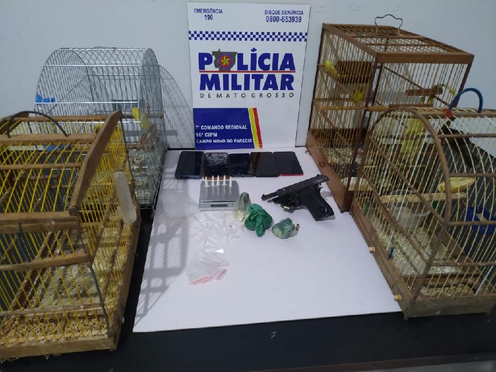 PM prende homem com drogas e resgata animais silvestres mantidos em cativeiro Foto76547
