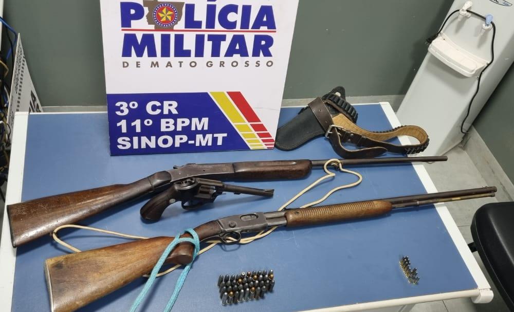 Homem é preso com três armas de fogo e munições Foto64025