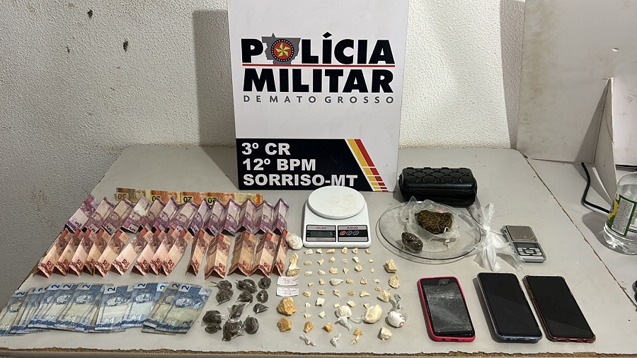 Casal é preso em Sorriso após ser flagrado com 65 porções de maconha e cocaína Foto82434