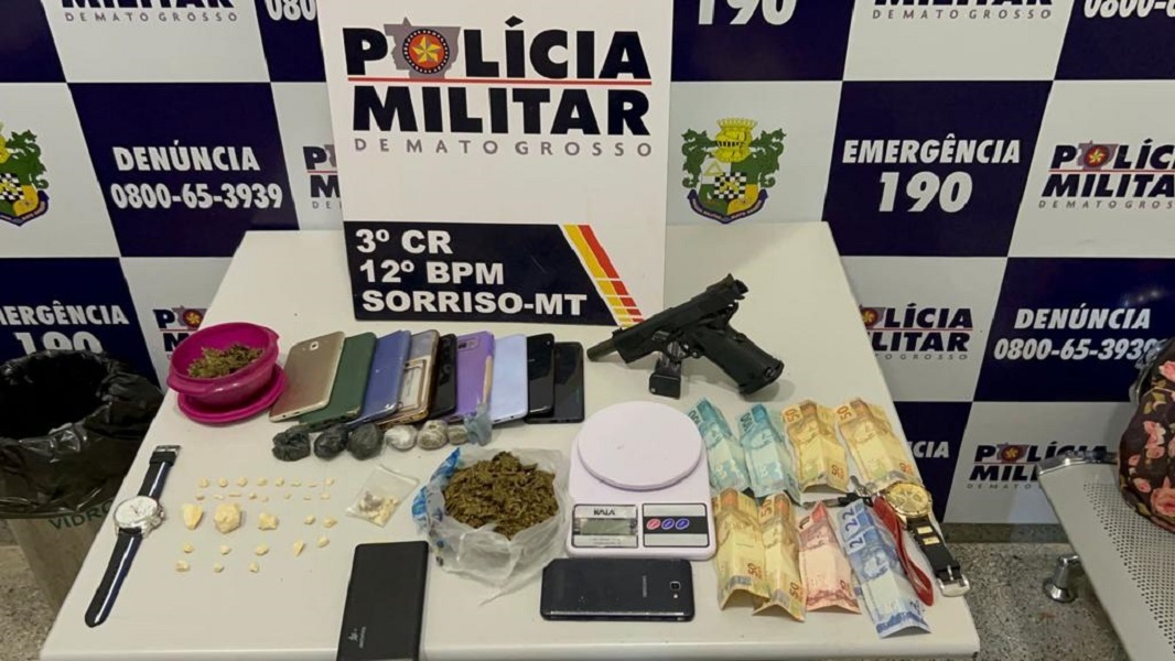 Polícia Militar prende sete membros de organização criminosa com arma e drogas em Sorriso Foto7834