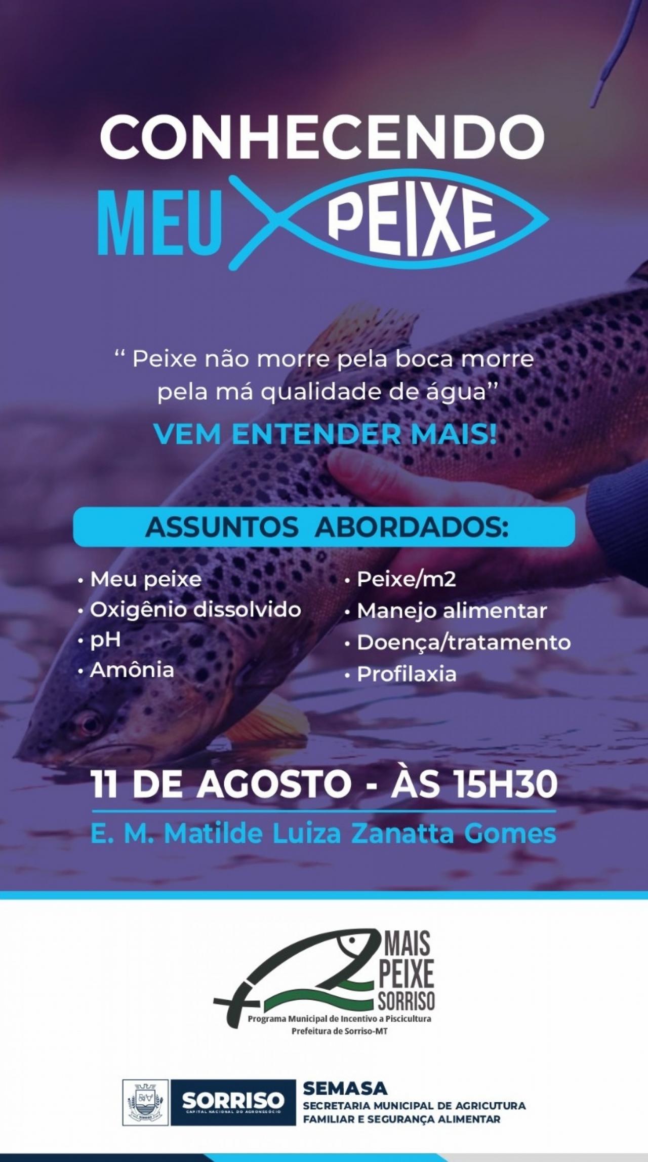 Palestra abordará práticas de manejo para piscicultores de Sorriso Foto85701