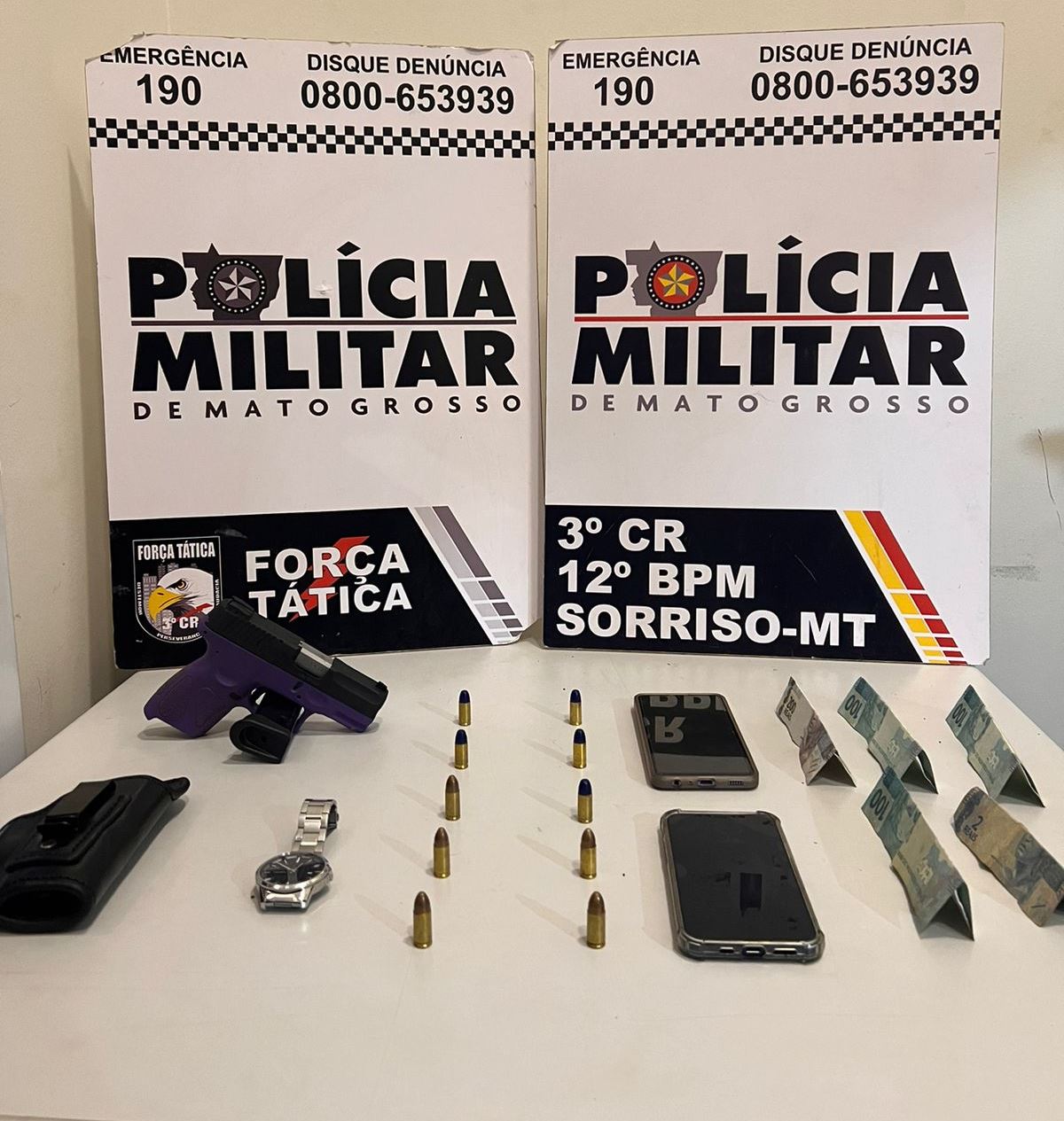Jurado de morte por facção criminosa, jovem é preso com arma e munições em Sorriso Foto90858
