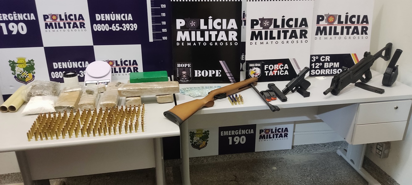 Três são presos com grande quantidade de armas, munições e drogas em Sorriso Foto892