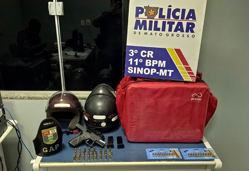 Suspeito de agredir motoboy é preso pela PM com arma de fogo em Sinop Foto60205