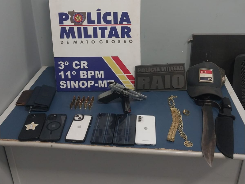 Polícia Militar prende dois homens por ameaçar moradores com arma de fogo em Sinop Foto76679