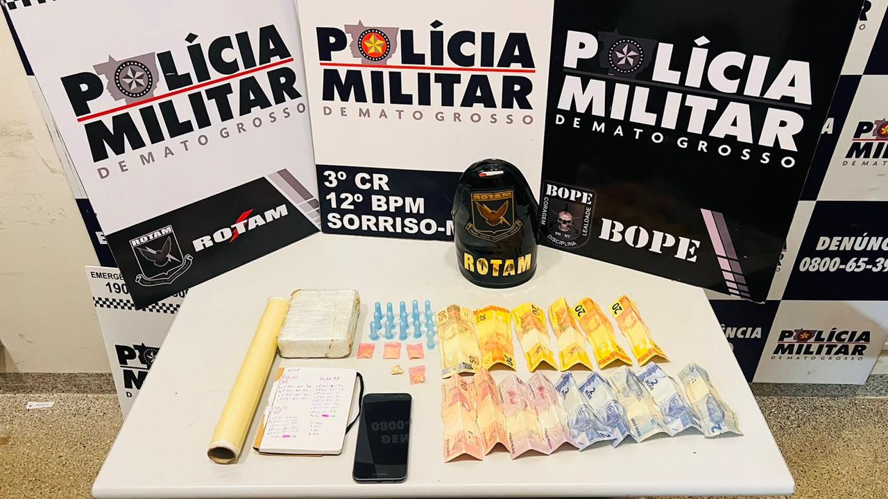 Rotam prende mulher em flagrante com porções de cocaína e pasta base em Sorriso Foto89821