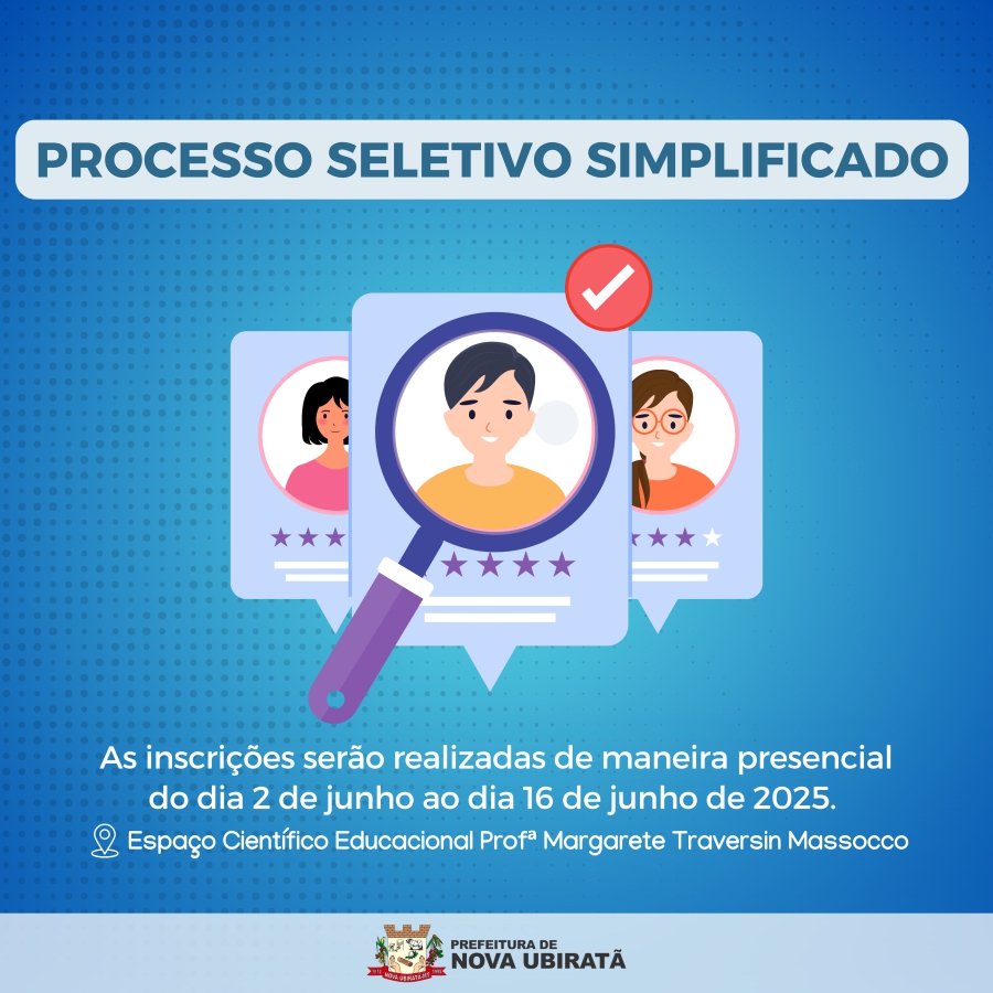 Prefeitura Municipal divulga edital de abertura do Processo Seletivo Simplificado em Nova Ubiratã Foto55963