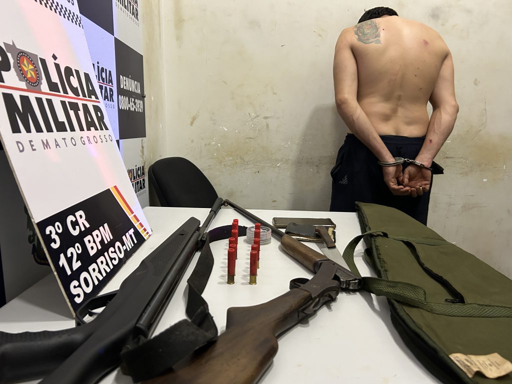 Briga de casal em Sorriso termina em prisão e apreensão de armas Foto66499