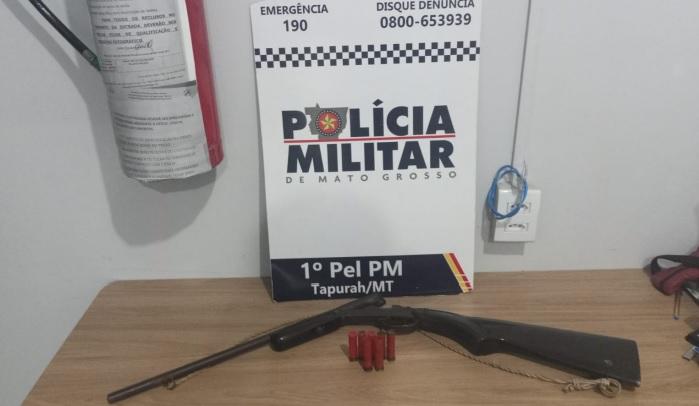 Homem é preso pela PM por ameaça de morte e porte ilegal de arma de fogo Foto90706