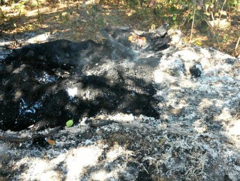 Corpo é encontrado carbonizado em pneus e fazendeiros somem em MT Foto37053