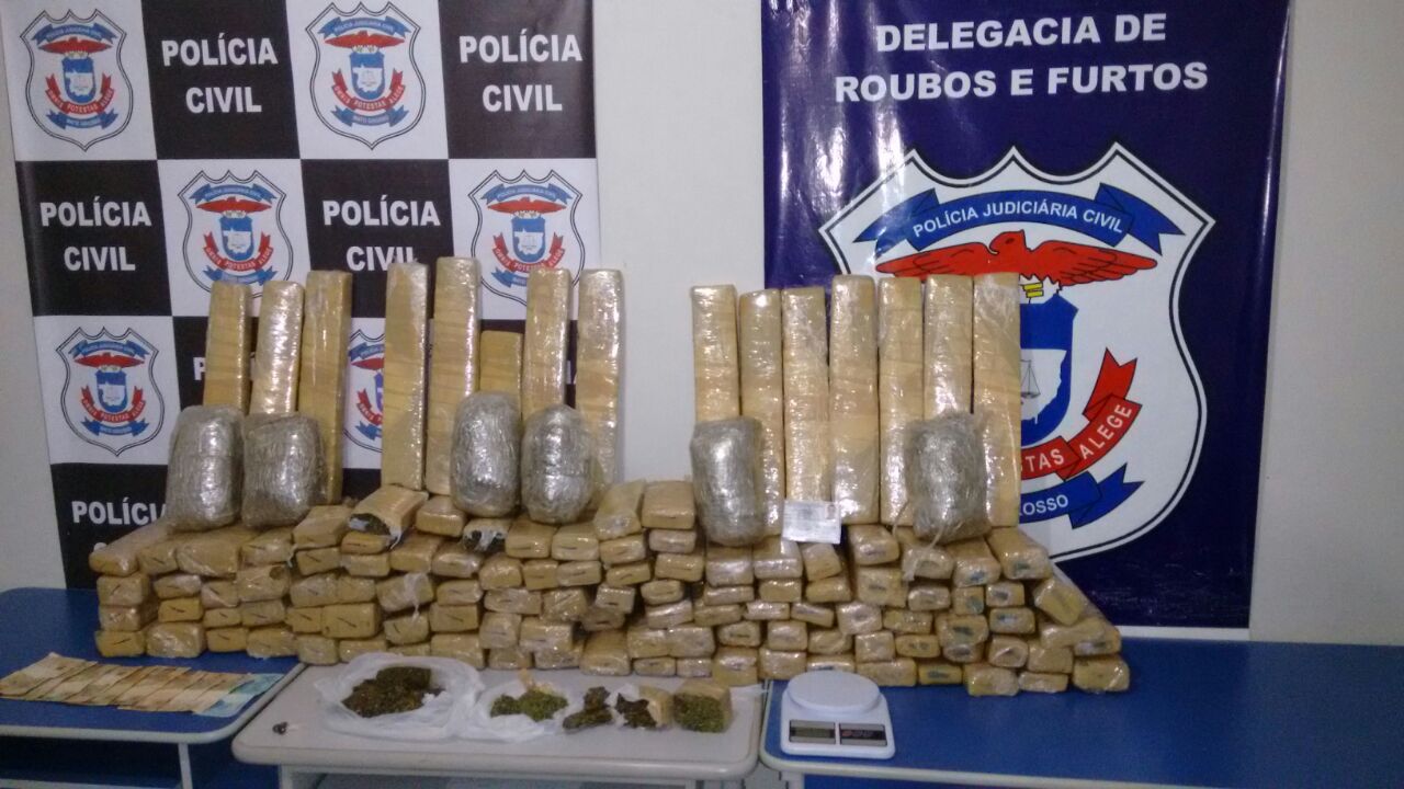 Polícia Civil prende traficantes com 118 tabletes de maconha em Rondonópolis Foto38350